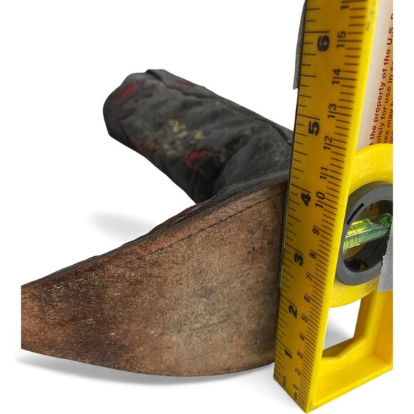 Corral Lizard Leather Western Cowgirl Black Red Boots Women's 9 - Picture 12 of 14